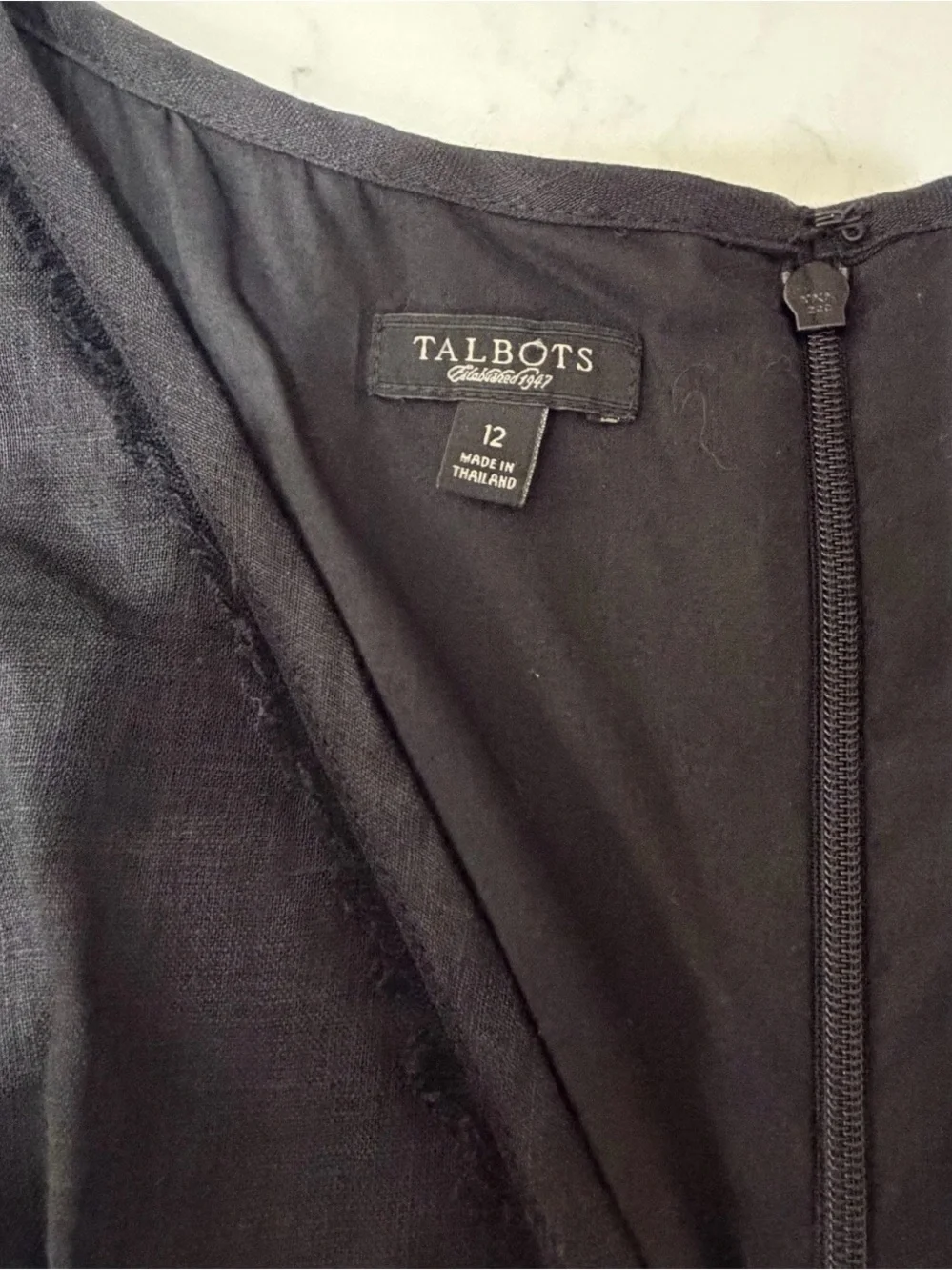 Talbots Black Sleeveless V-Neck Tiered Midi Dress